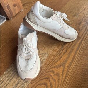 Maxwell Kickoff Trainer Sneakers in Antique White Leather